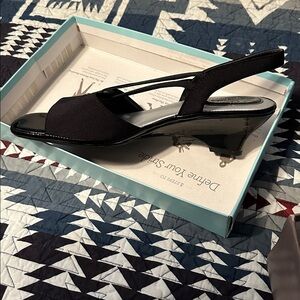 Life Stride Women's Black Slingback Heels